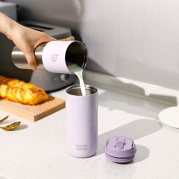 BOTTLE BOTTLE Insulated Water Bottle with Straw 2 lids 18oz 3 IN 1 Purple - Picture 4 of 6